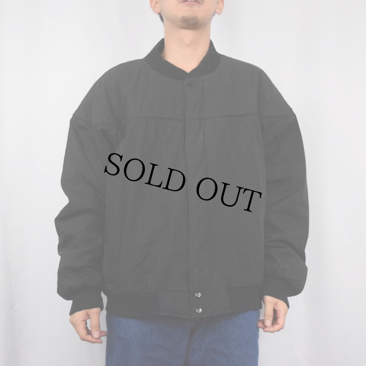 画像2: 90's BLAIR 中綿入り ダービージャケット BLACK XL (2)