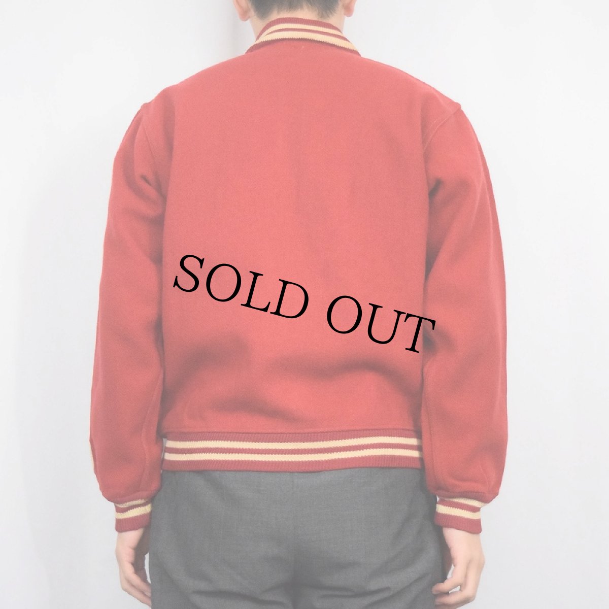 画像3: 40〜50's LOWE&CAMPBELL "STATE COLLEGE" ハーフジップ ウールスタジャン SIZE38 (3)