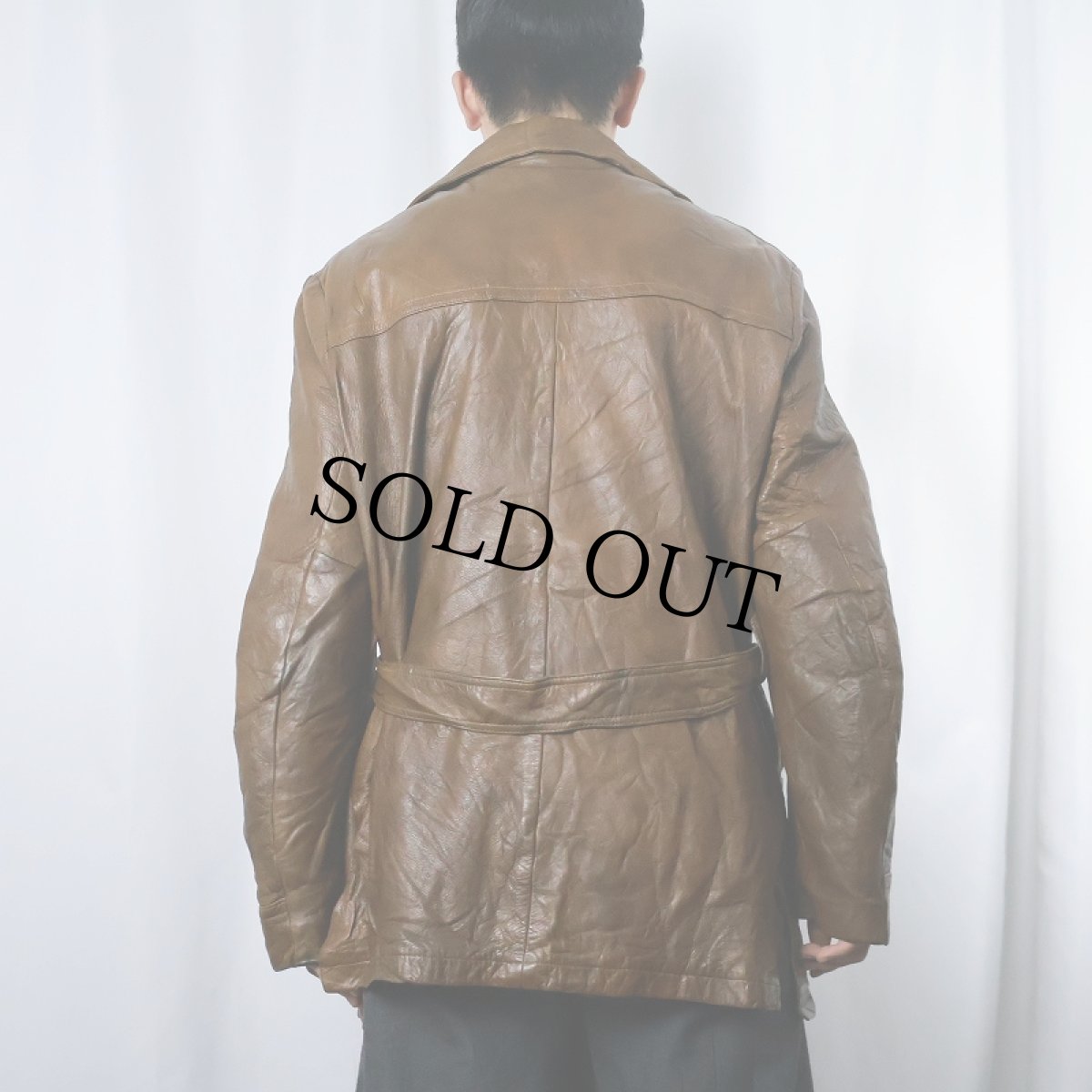 画像3: 70〜80's レザーハーフコート (3)