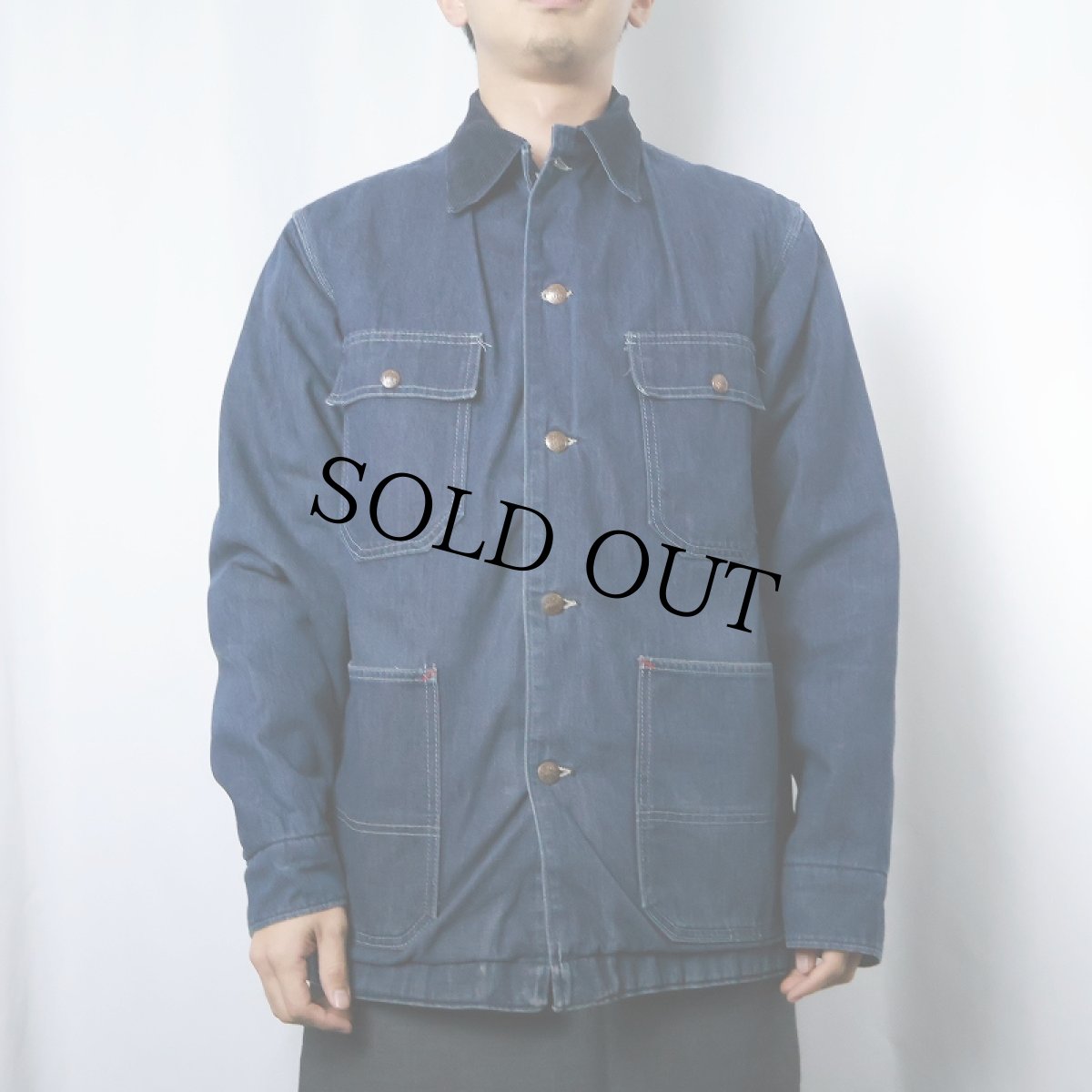 画像2: 70's JCPenney ブランケットライナー デニムカバーオール (2)