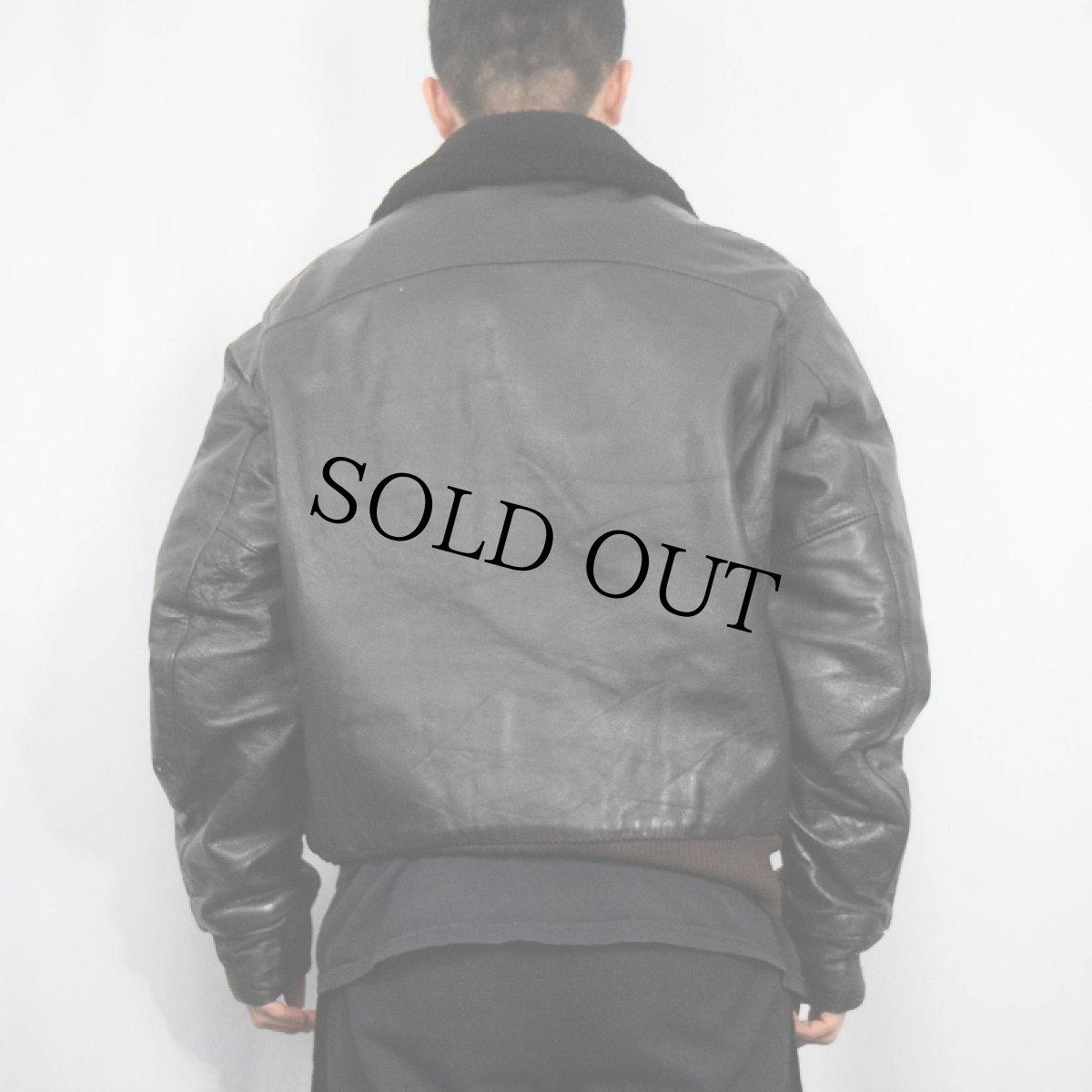 画像3: 80〜90's L.L.Bean "G-1 TYPE" 襟ボア レザージャケット SIZE46 (3)