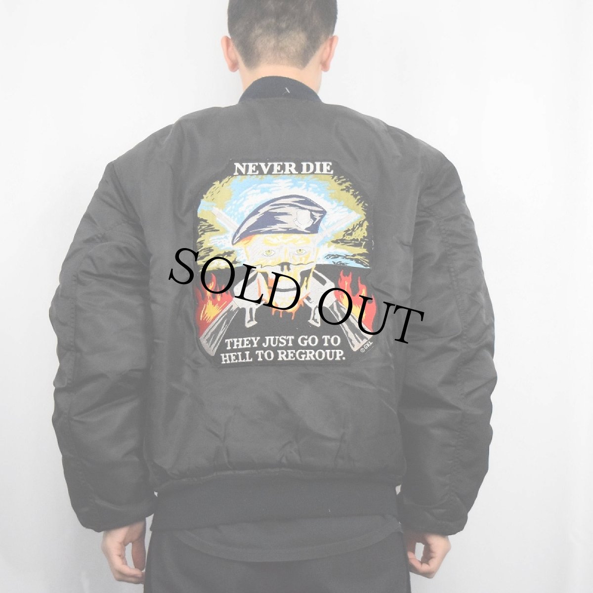 画像5: TRU-SPEC "MA-1 TYPE" ワッペン付き ナイロンジャケット BLACK L (5)