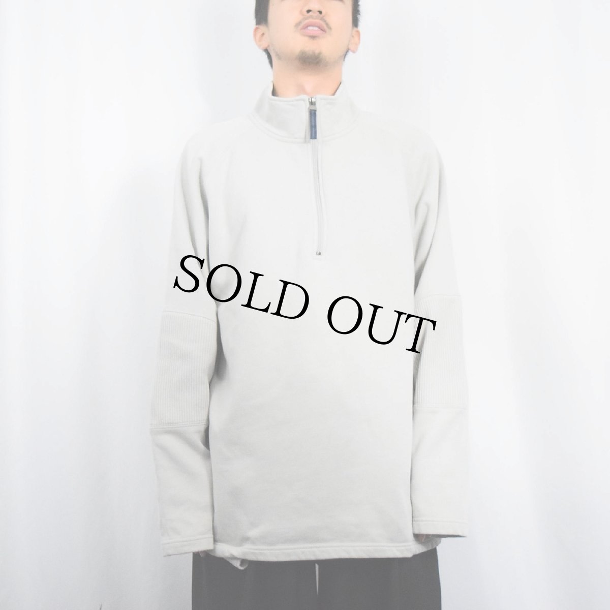 画像2: NIKE ロゴ刺繍 ハーフジップスウェット XL (2)