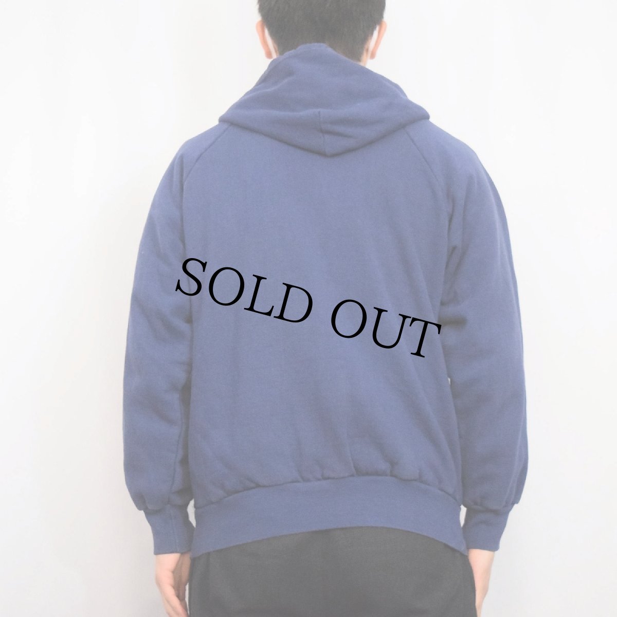 画像3: 80's BIG YANK 裏サーマル スウェットジップパーカー NAVY (3)