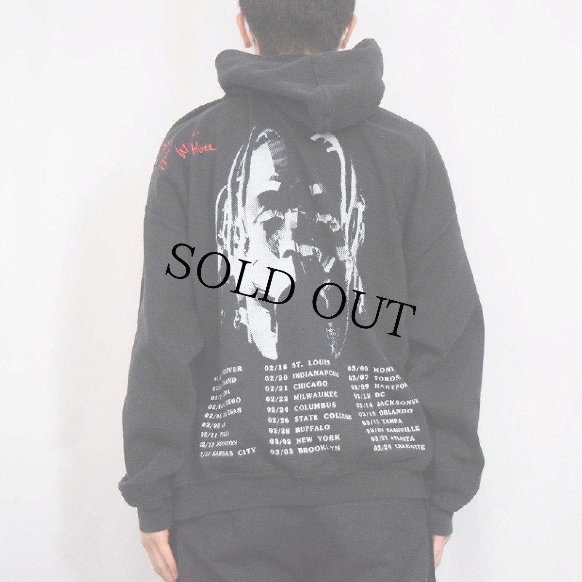 画像4: Travis Scott ASTRO WORLD "Wish You Were Here" ヒップホップツアースウェットフーディー BLACK L (4)