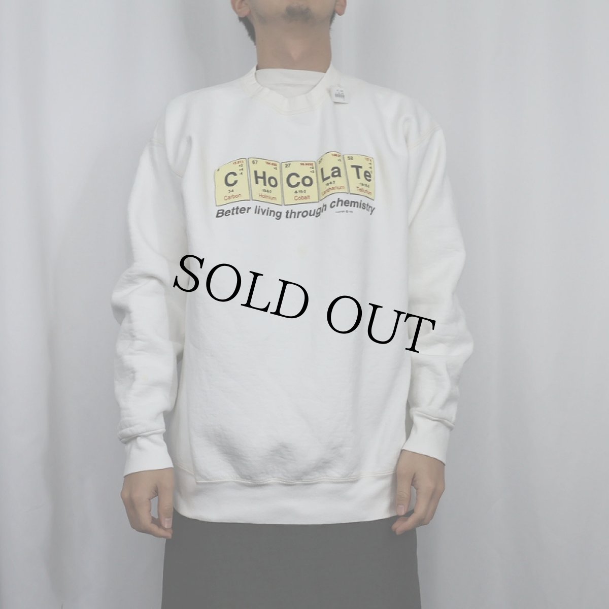 画像3: 90's "C Ho Co La Te" 元素記号プリントスウェット XL (3)