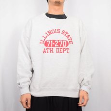 画像2: 90's RUSSELL ATHLETIC USA製 HIGH COTTON "ILLINOIS STATE ATH. DEPT." 前V プリントスウェット L (2)