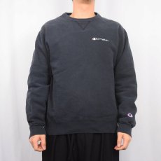 画像2: 90's Champion USA製 前V ロゴ刺繍 スウェット L (2)
