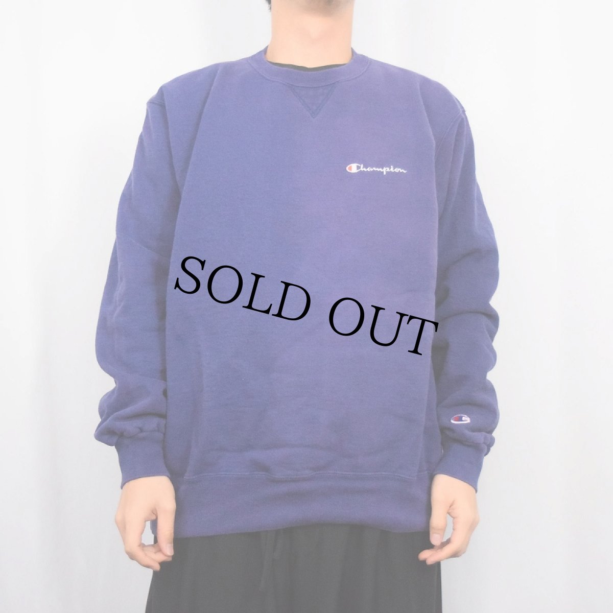 画像2: 90's Champion USA製 前V ロゴ刺繍 スウェット XL (2)