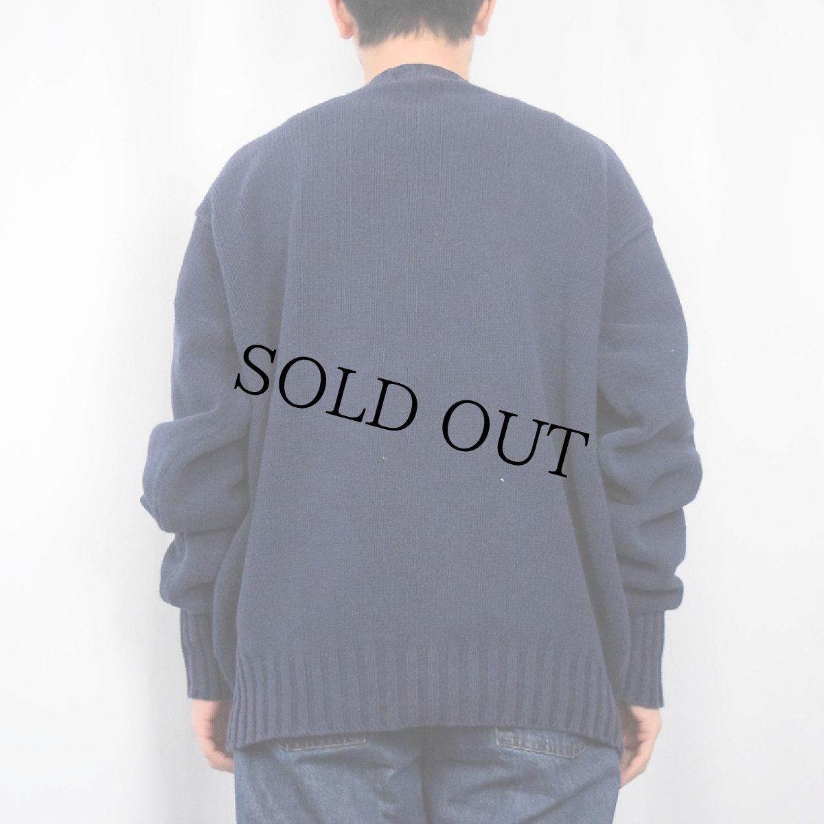 画像3: POLO Ralph Lauren ロゴ刺繍 コットンニットセーター NAVY XXL (3)