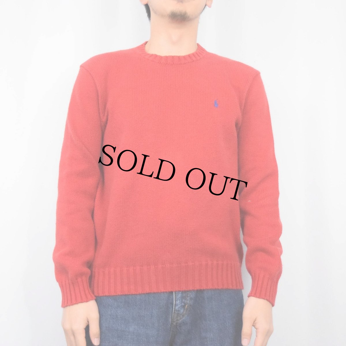 画像2: POLO Ralph Lauren ロゴ刺繍 コットンニットセーター S (2)