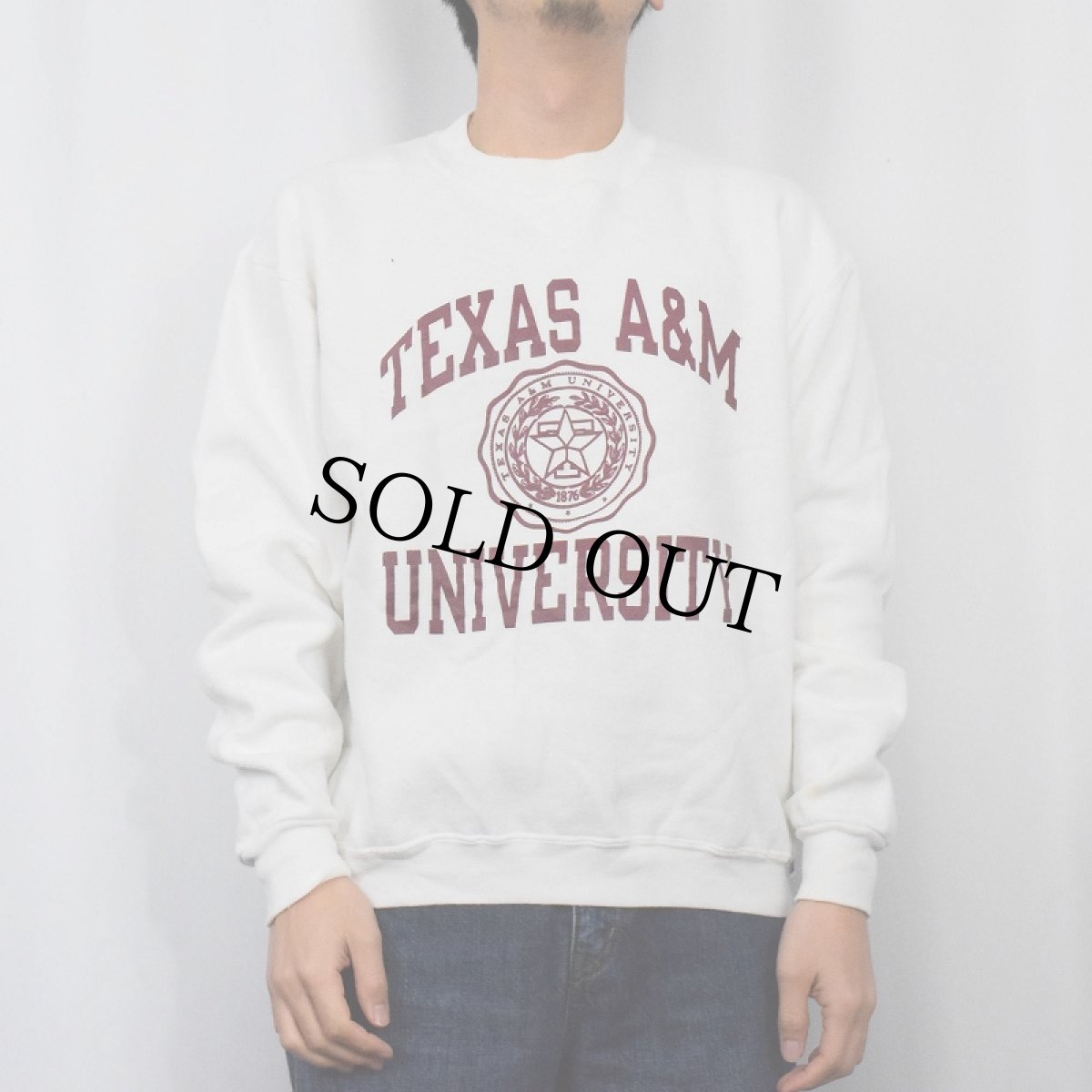画像2: 80's RUSSELL ATHLETIC USA製 "TEXAS A&M UNIVERSITY" プリントスウェット L (2)