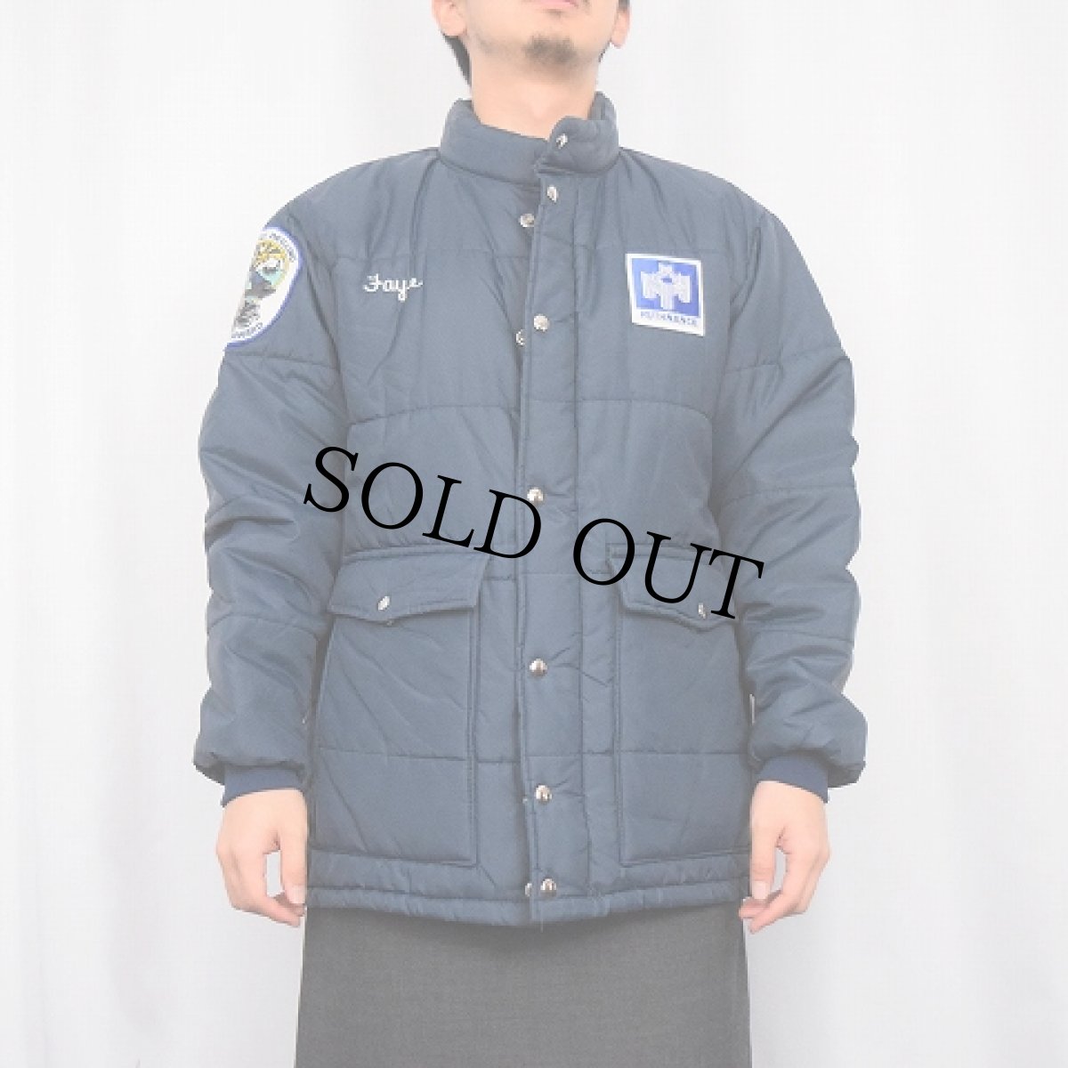 画像3: 70's Swingster USA製 パッチ付き 中綿入り レーシングジャケット NAVY L (3)