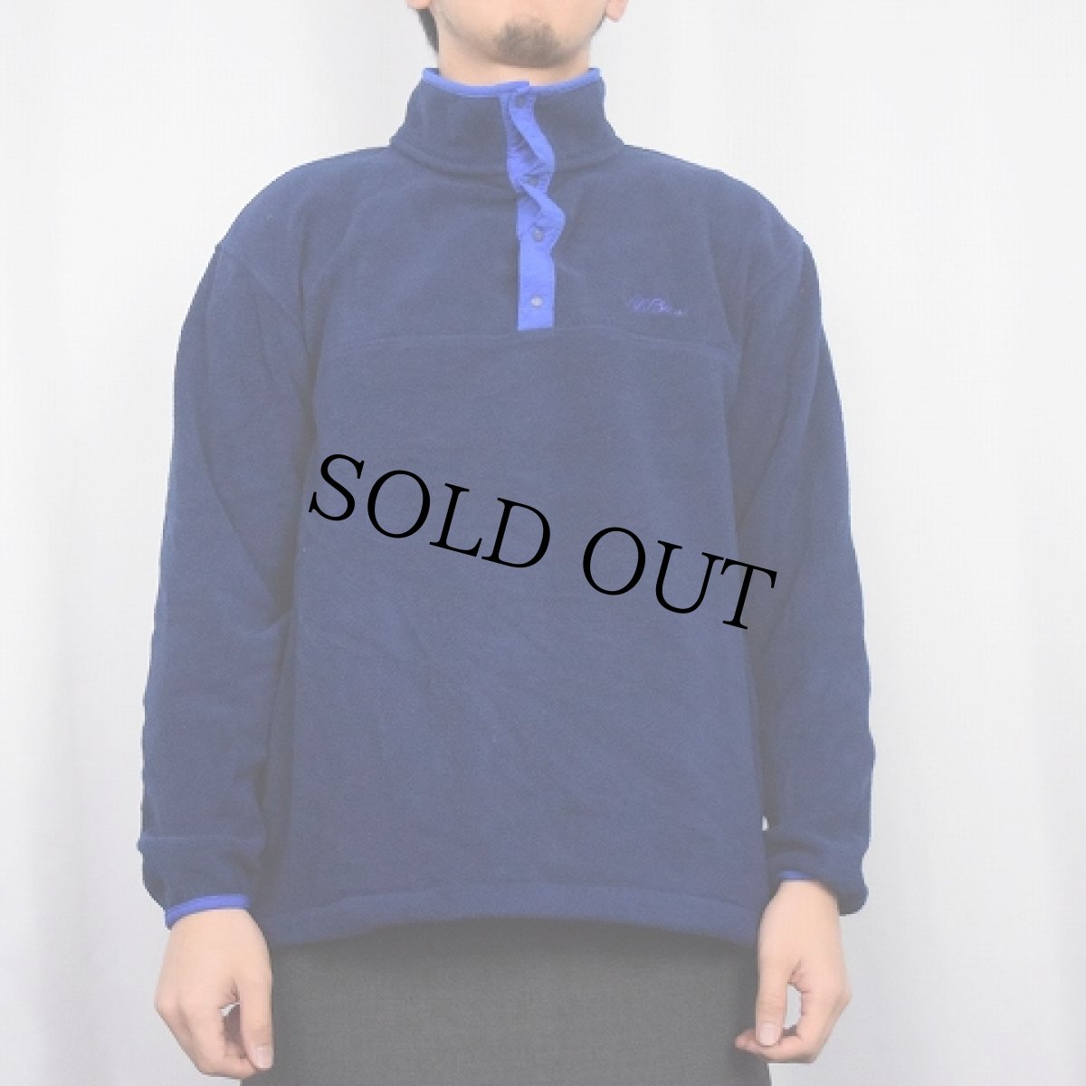 画像2: 90's L.L.Bean 筆記体ロゴ刺繍 フリースプルオーバージャケット (2)