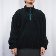 画像2: 90's L.L.Bean 筆記体ロゴ刺繍 フリースプルオーバージャケット GREEN (2)