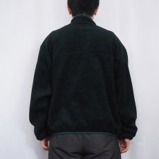 画像3: 90's L.L.Bean 筆記体ロゴ刺繍 フリースプルオーバージャケット GREEN (3)