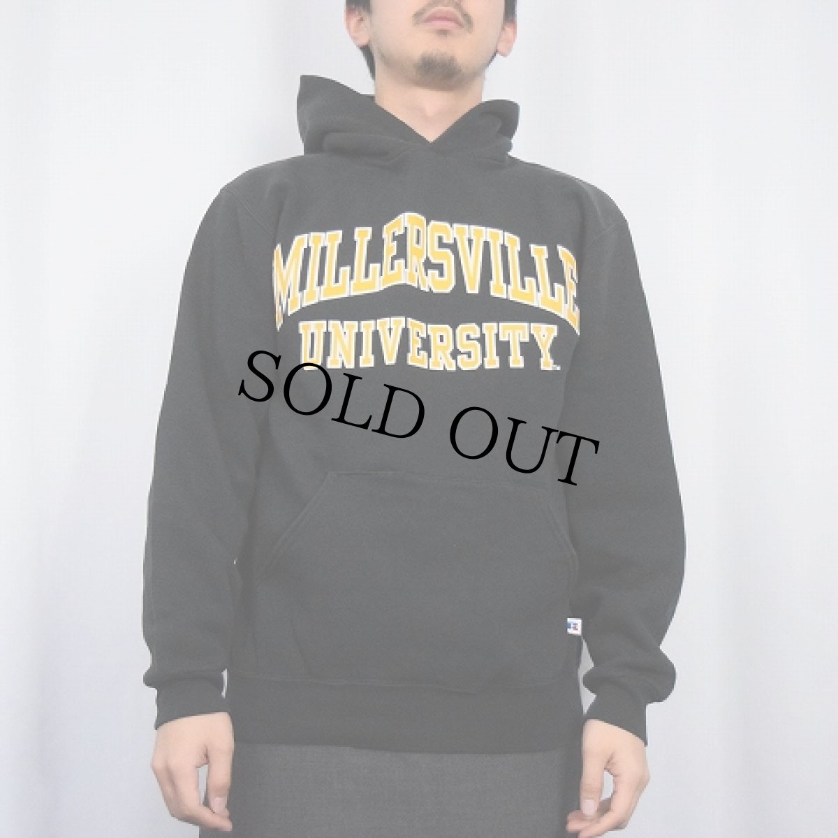 画像2: 90's RUSSELL ATHLETIC USA製 "MILLERSVILLE UNIVERSITY" プリントスウェットフーディー BLACK M (2)