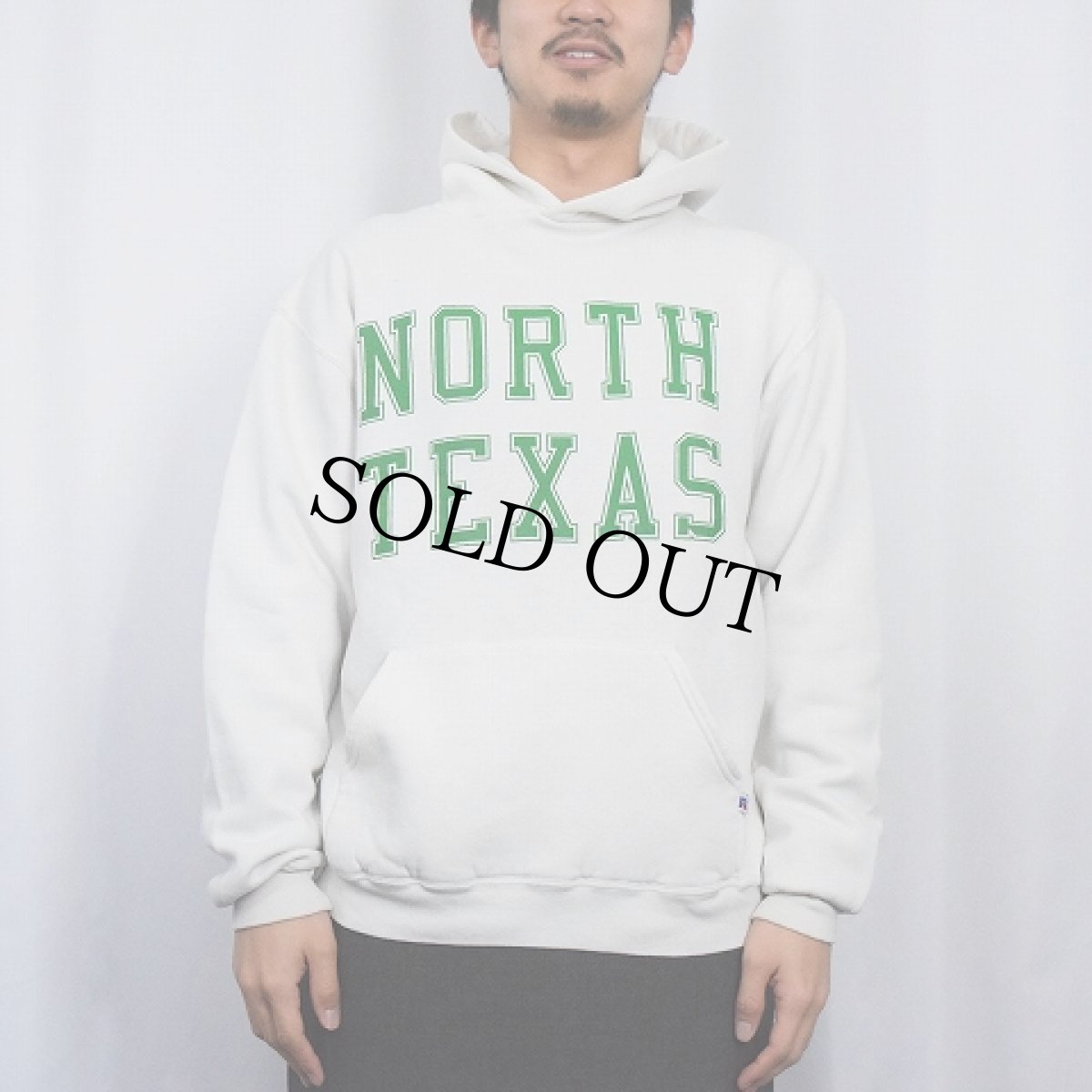 画像2: 80's RUSSELL ATHLETIC USA製 "NORTH TEXAS" プリントスウェットフーディー L (2)