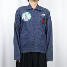 画像3: 60's~ JUNCO OHIO RIGHT-ON "BLACK POWER BLACK BROTHER" VAT-DYE デニムスーベニアジャケット (3)