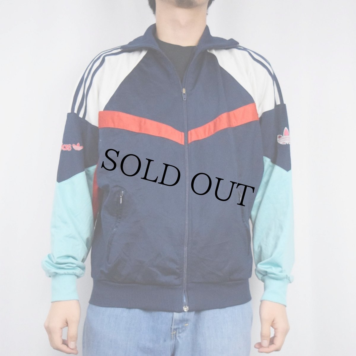 画像2: 90's adidas ロゴ刺繍 トラックジャケット (2)