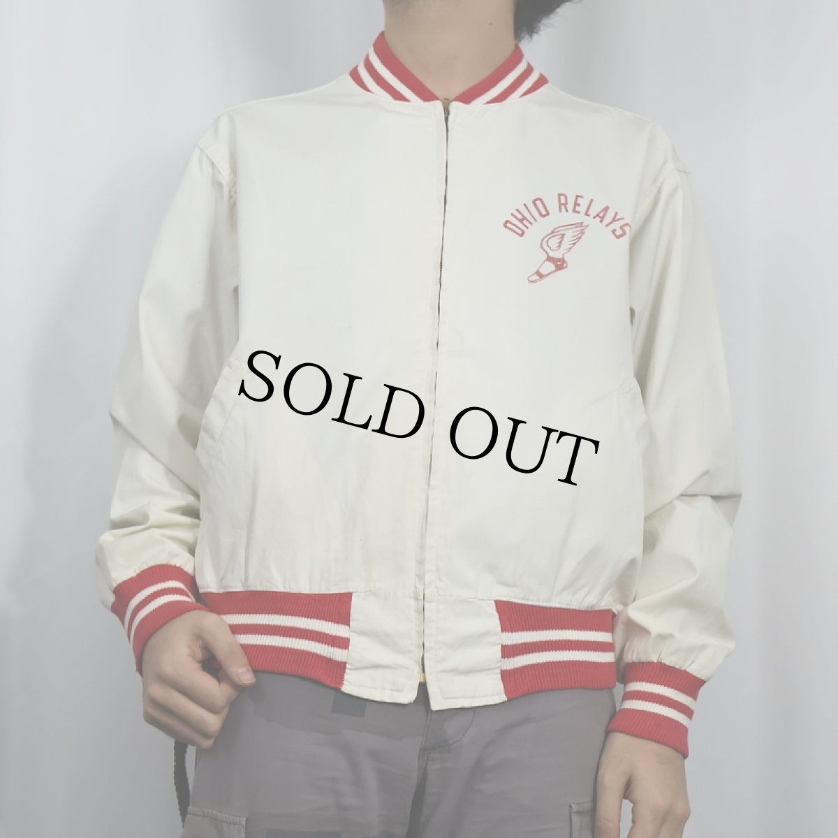 画像2: 60's Champion "OHIO RELAYS" ウイングフット コットンスポーツジャケット XL (2)
