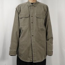 画像2: 80〜90's L.L.Bean USA製 裏地チェック コットンワークシャツ (2)