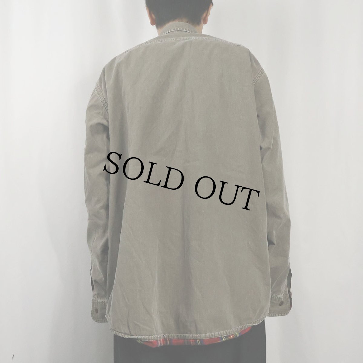 画像3: 80〜90's L.L.Bean USA製 裏地チェック コットンワークシャツ (3)