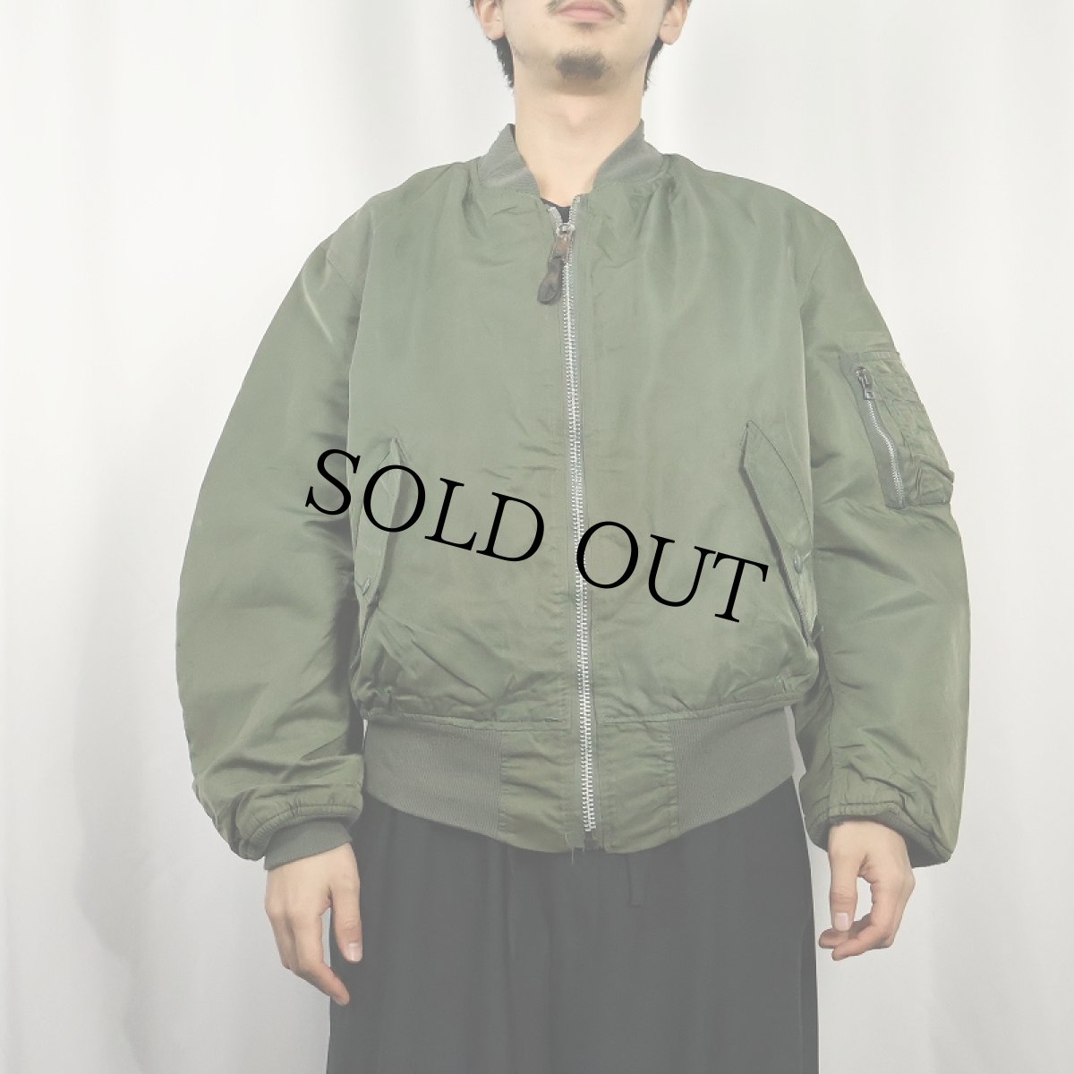 画像3: 民間品 ALPHA INDUSTRIES "MA-1 TYPE" フライトジャケット L (3)