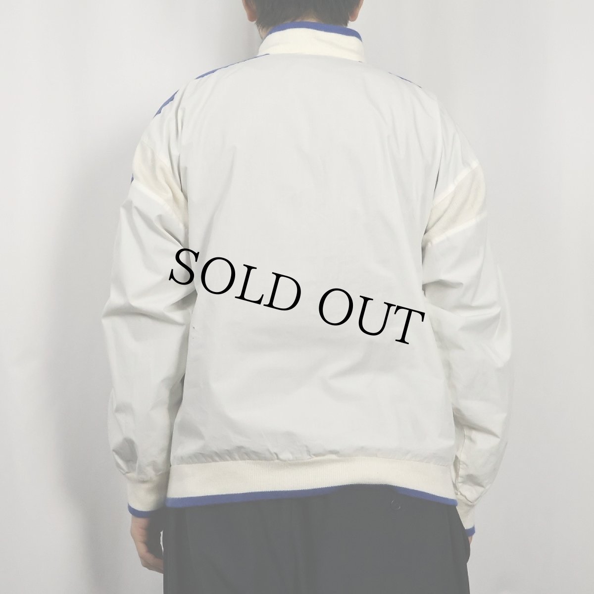 画像3: 80's adidas ロゴ刺繍 ニット切り替え コットンジップジャケット (3)