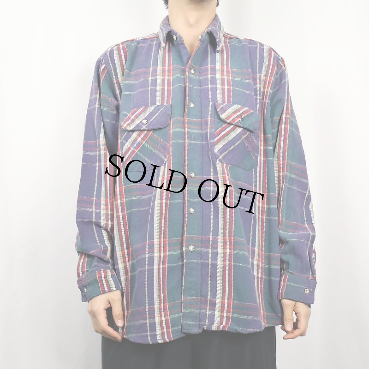 画像2: NORTHWEST チェック柄 ヘビーネルシャツ (2)