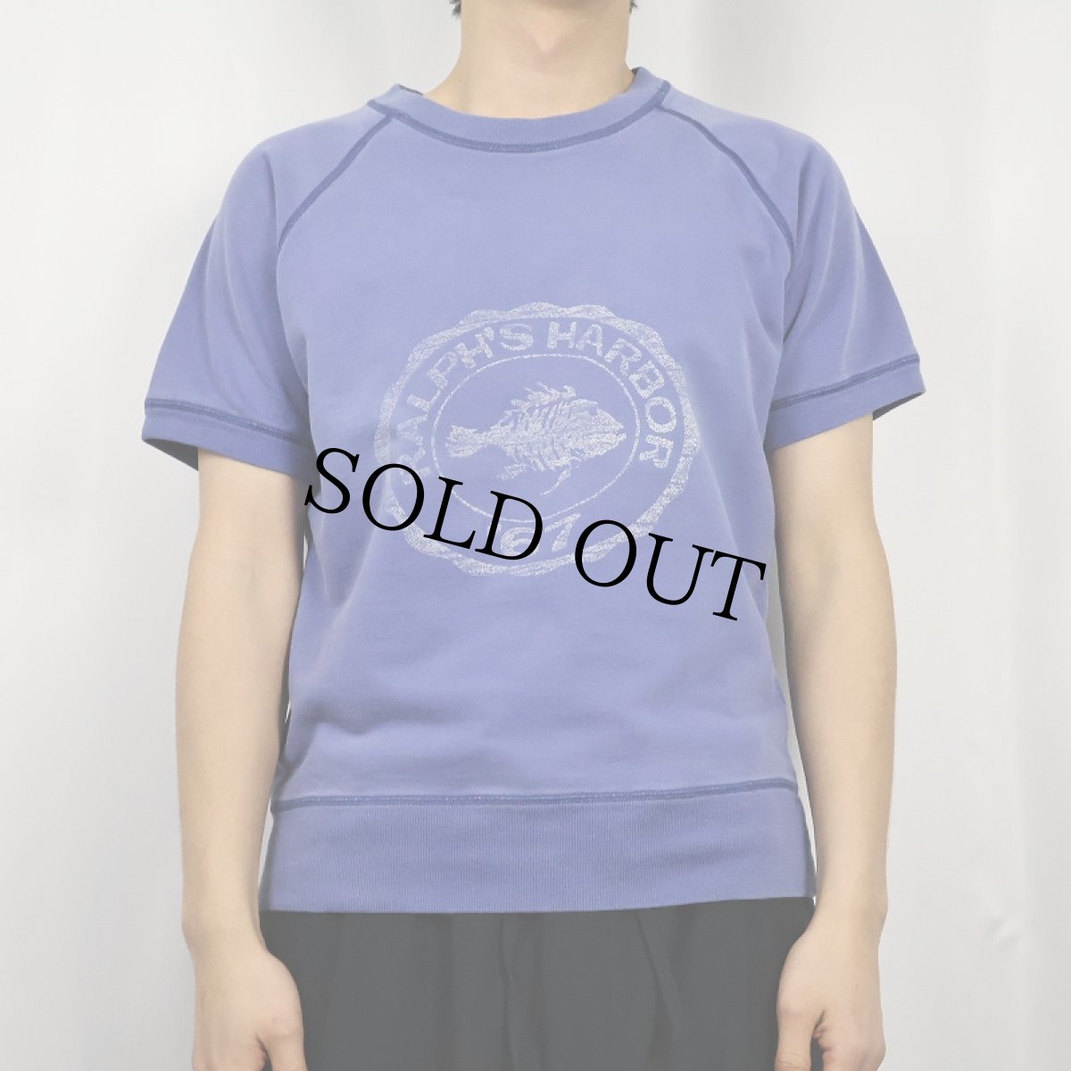 画像2: 90's POLO SPORT Ralph Lauren "RALPH'S HARBOR" プリント半袖ラグランスウェット S (2)