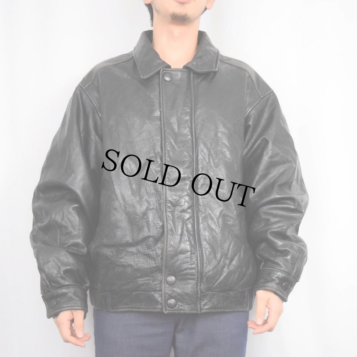 画像2: Eddie Bauer レザージャケット BLACK L (2)