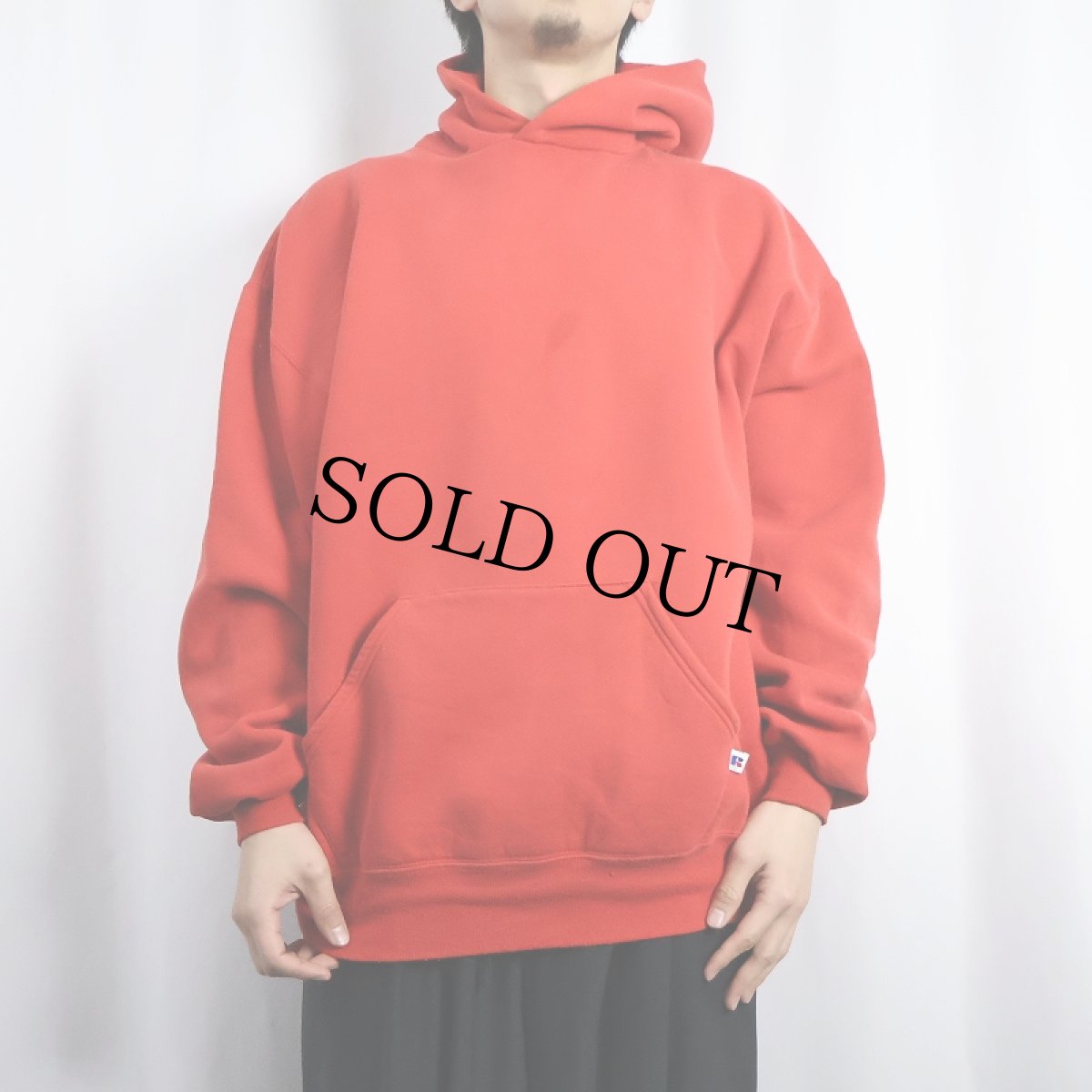 画像2: 90's RUSSELL ATHLETIC USA製 無地スウェットフーディー XL (2)