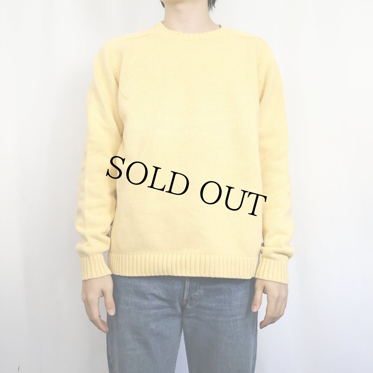 画像2: 90's LANDS' END JAPAN製 コットンニットセーター XL (2)