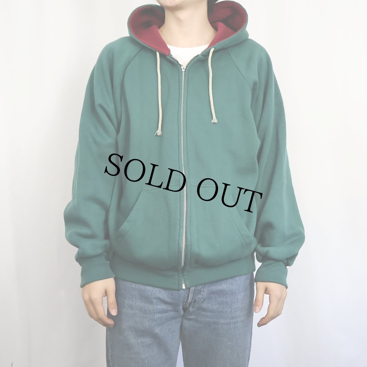 画像2: 〜80's 裏サーマル スウェットジップパーカー (2)