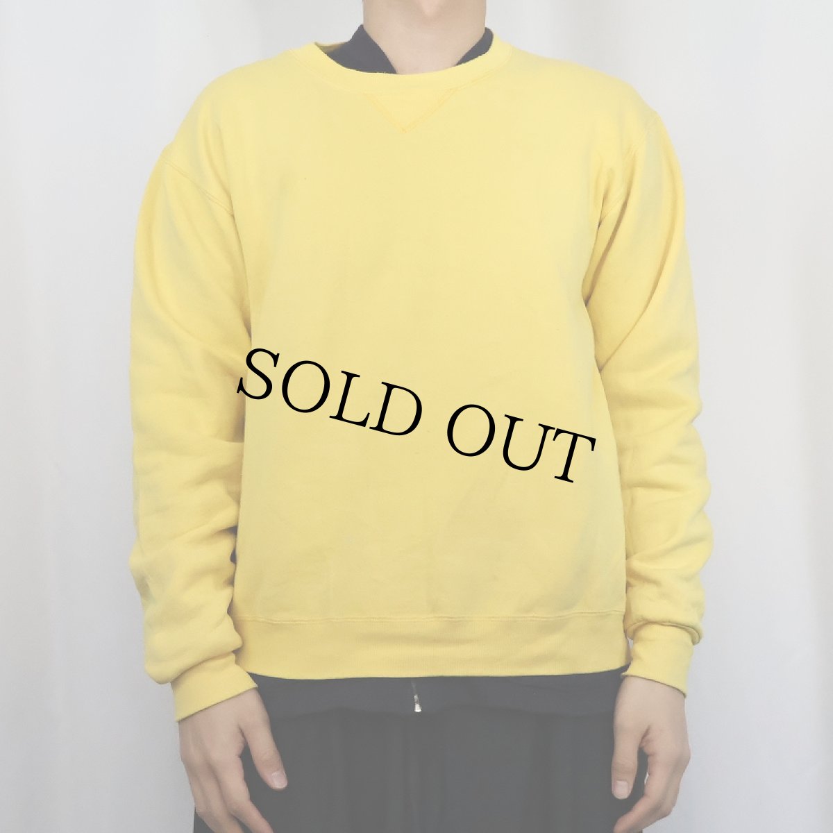 画像2: 90's RUSSELL ATHLETIC USA製 前V 無地スウェット M (2)