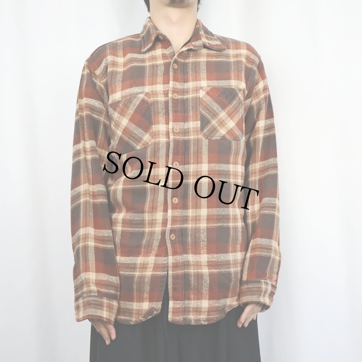 画像2: 80's BIGMAC USA製 チェック柄 ヘビーネルシャツ L (2)