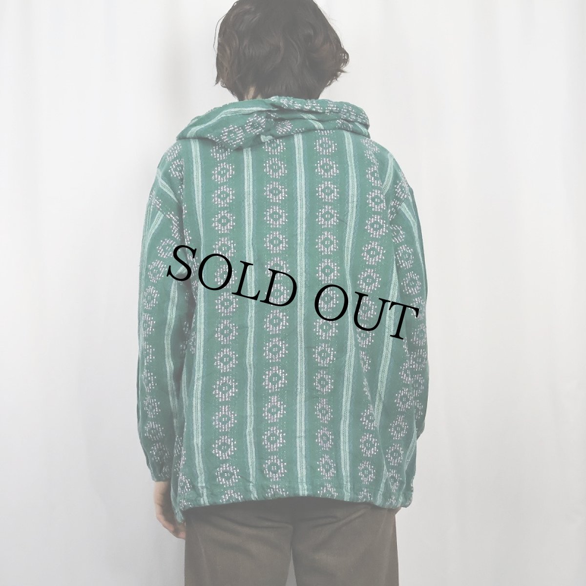 画像3: 90's contrasts ネイティブ柄 コットンプルオーバーパーカー ONESIZE (3)