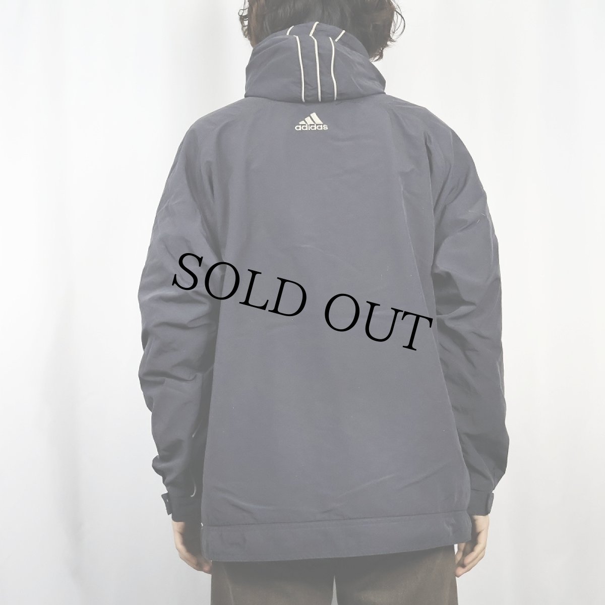 画像3: 90's adidas ロゴ刺繍 ナイロンジップパーカー L (3)