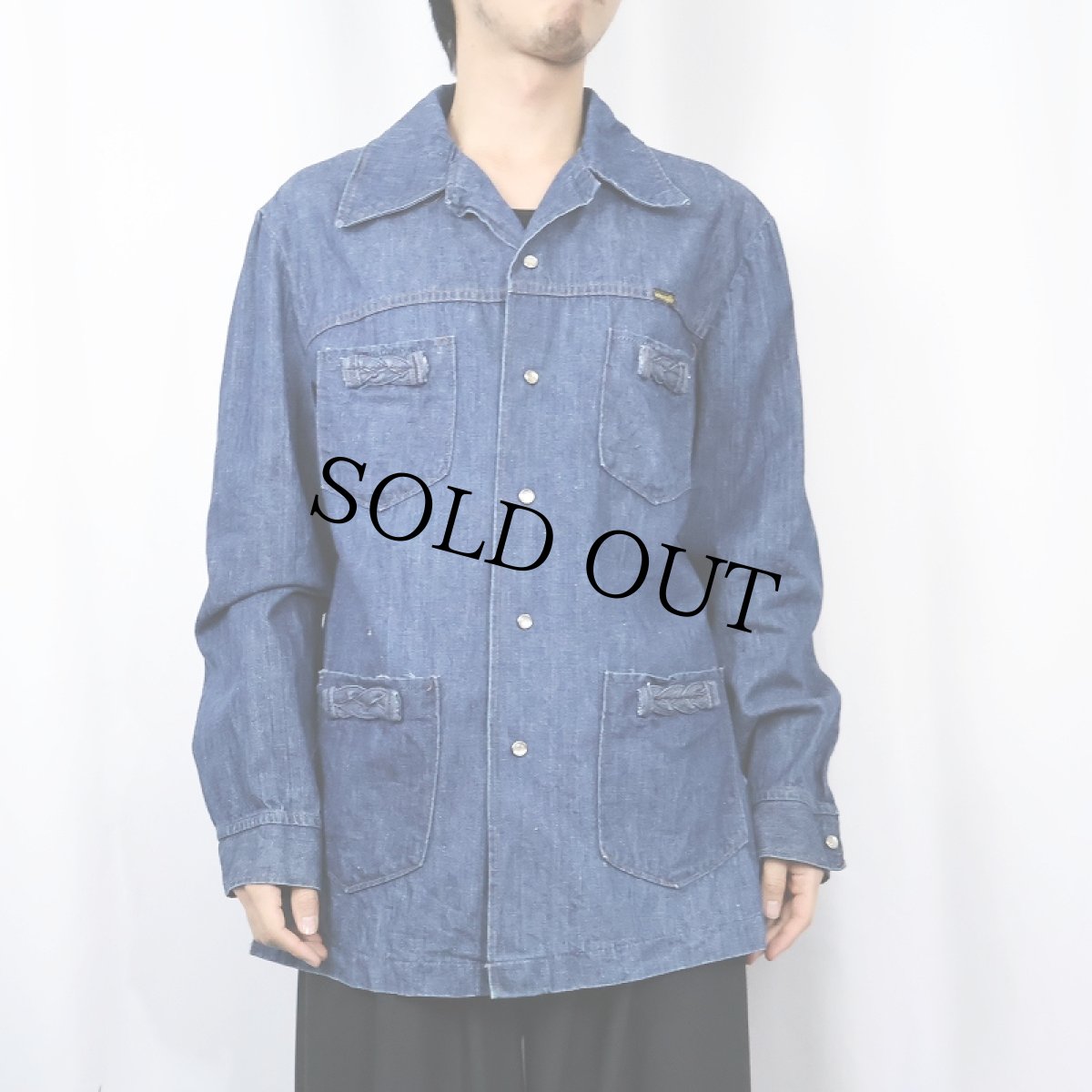 画像2: 70's Wrangler USA製 デニムシャツジャケット (2)