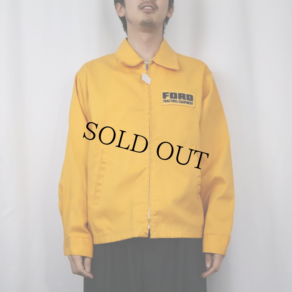 画像2: 70's K-BRAND USA製 "FORD" パッチカスタム ワークジャケット L (2)