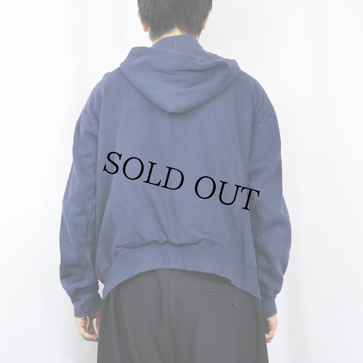 画像3: 〜80's 裏サーマル スウェットジップパーカー NAVY (3)