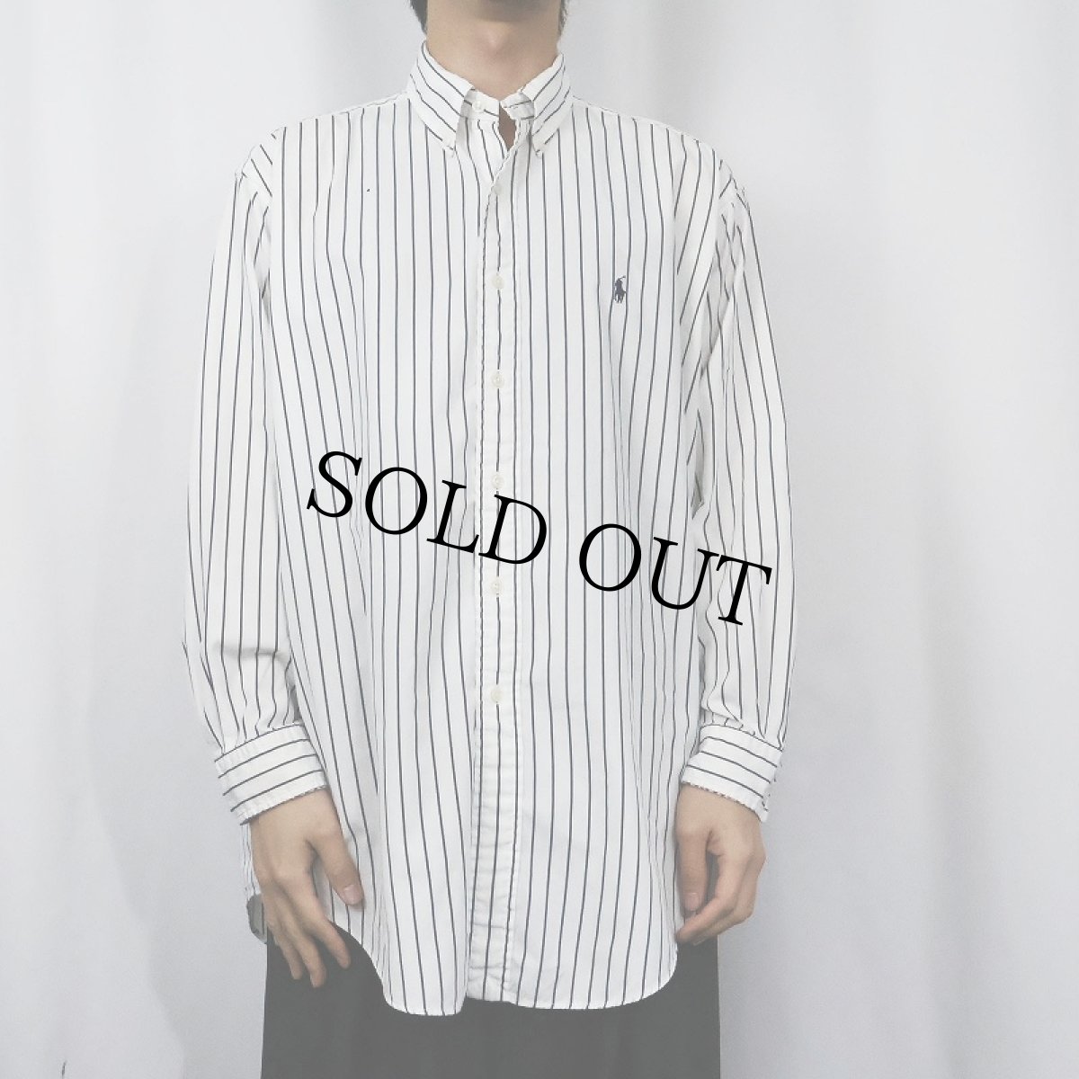 画像2: Ralph Lauren ストライプ柄 コットンボタンダウンシャツ SIZE16-32 (2)