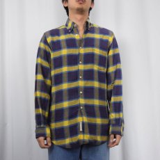 画像2: 60's Khyber チェック柄 マチ付き ボタンダウンシャツ (2)