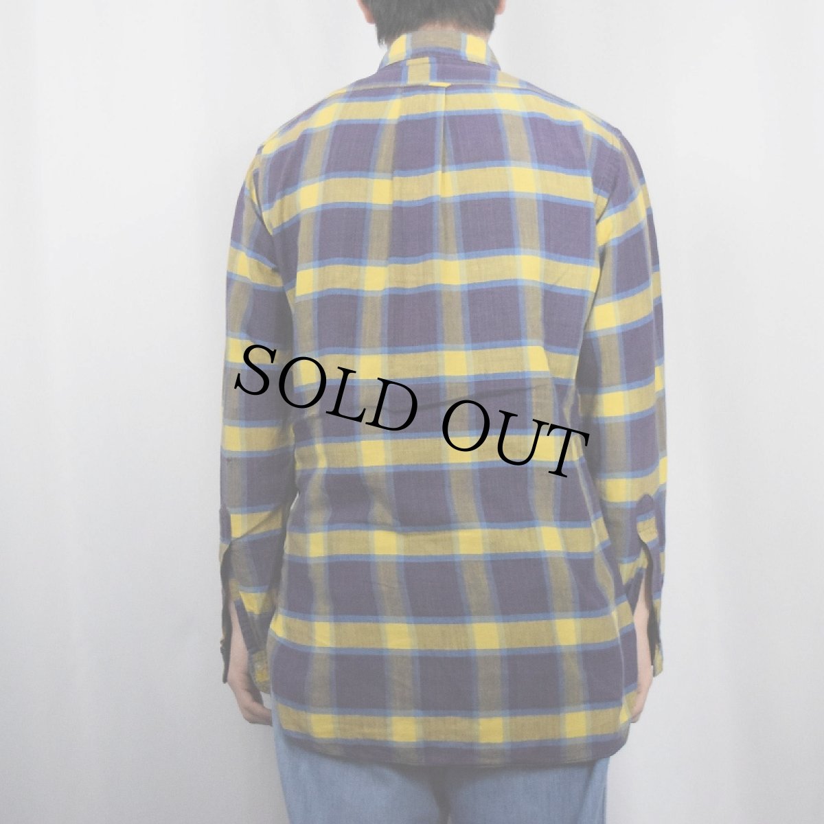 画像3: 60's Khyber チェック柄 マチ付き ボタンダウンシャツ (3)