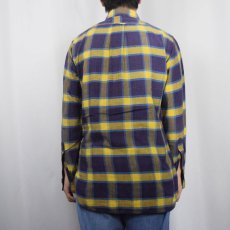 画像3: 60's Khyber チェック柄 マチ付き ボタンダウンシャツ (3)