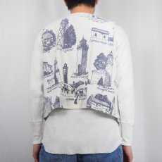画像3: 90's MICHIGAN RAG CO. ライトハウス柄 コットン×ポリエステルベスト M (3)
