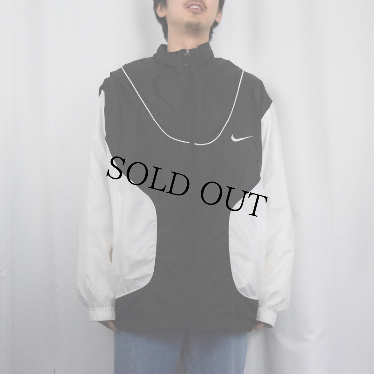 画像3: 90〜2000's NIKE 2トーン ナイロン×ポリエステル ジャケット L (3)