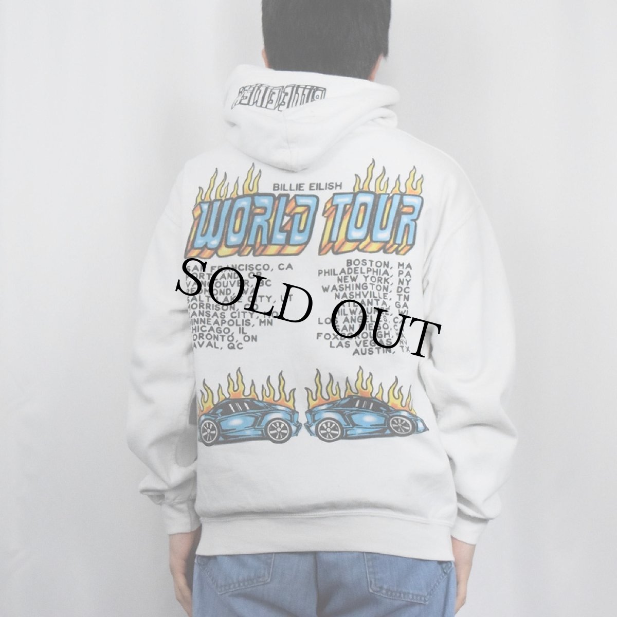 画像4: Billie Eilish "WORLD TOUR" ミュージシャンツアースウェットフーディー M (4)