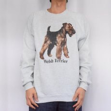 画像2: 90's USA製 "Welsh Terrier" 犬プリントラグランスウェット XL (2)